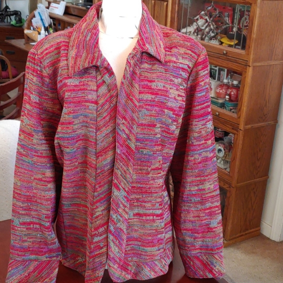 Coldwater Creek Plus 2x Purple Red Blazer - Picture 1 of 6